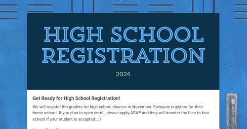 High School Registration