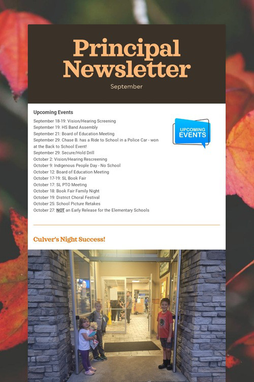 Principal Newsletter