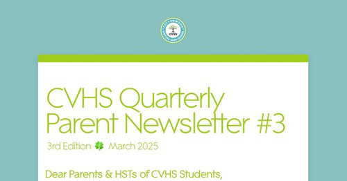 CVHS Quarterly Parent Newsletter #3