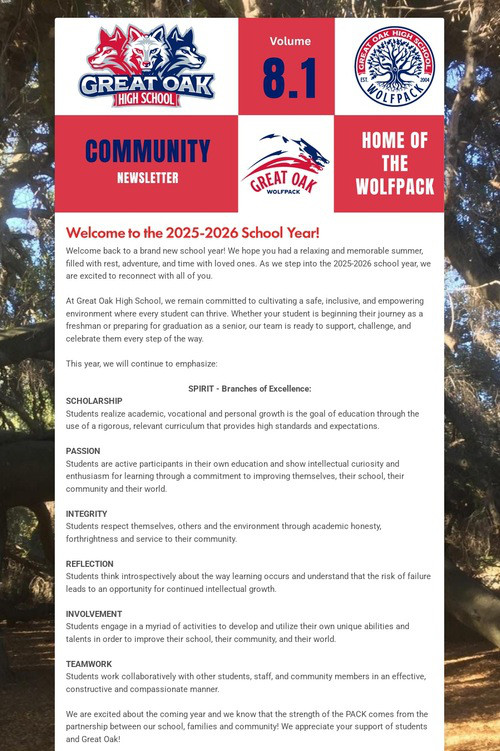 Great Oak - Newsletter Volume #1