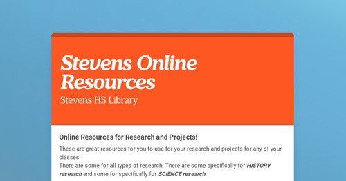 Stevens Online Resources