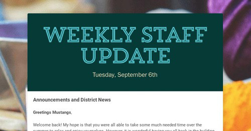 Weekly Staff Update