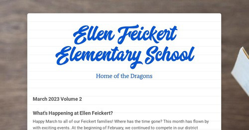 Ellen Feickert Elementary School | Smore Newsletters for Education