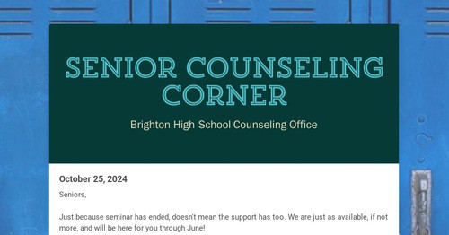 Senior Counseling Corner