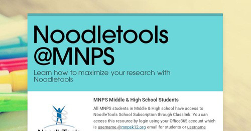 Noodletools @MNPS