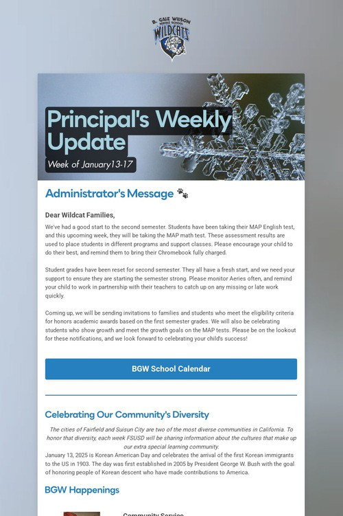 Principal's Weekly Update