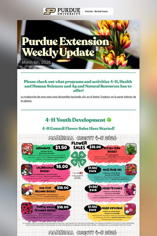 Purdue Extension Weekly Update