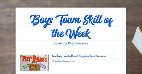 boys town skill of the week