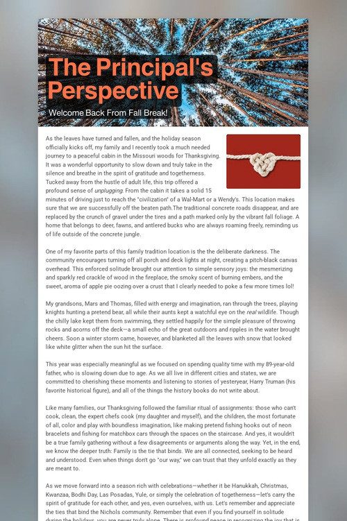 The Principal's Perspective