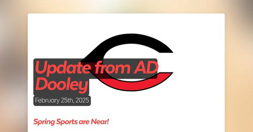 Update from AD Dooley