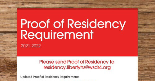Proof of Residency Requirement