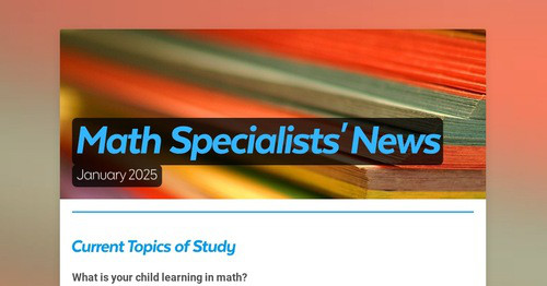 Math Specialists' News