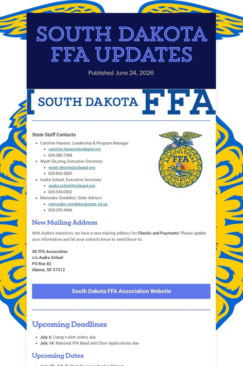 South Dakota FFA Updates