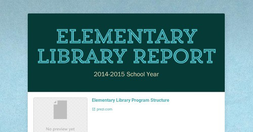 Elementary Library Report | Smore Newsletters