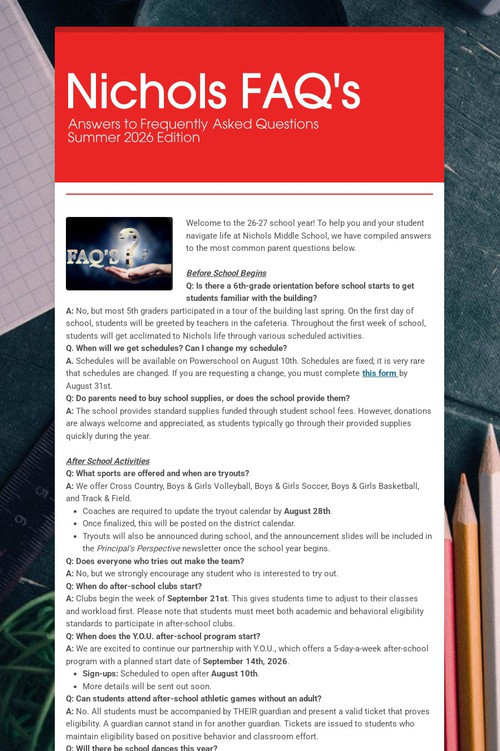 Nichols FAQ's
