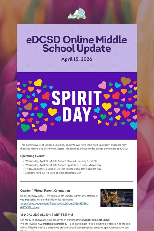 eDCSD Online Middle School Update