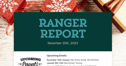 Ranger Report | Smore Newsletters for Education