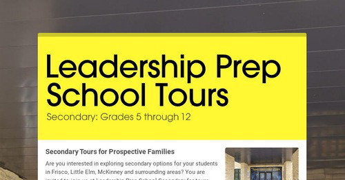Leadership Prep School Tours