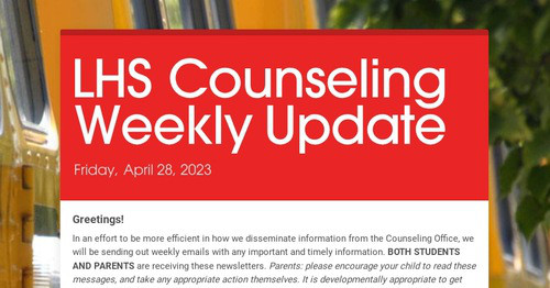 LHS Counseling Weekly Update