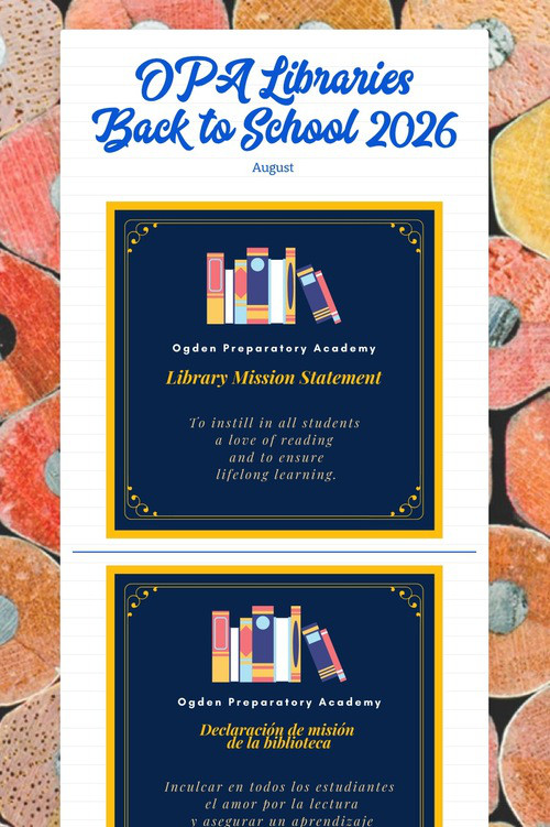 OPA Libraries Back to School 2026