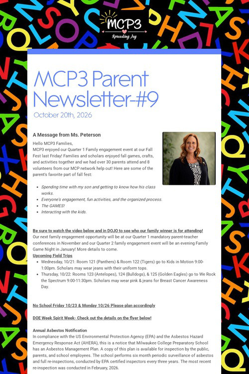 MCP3 Parent Newsletter-#9