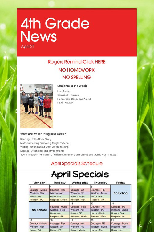 4th Grade News