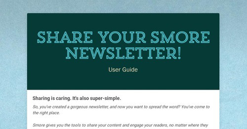 Share Your Smore Newsletter!