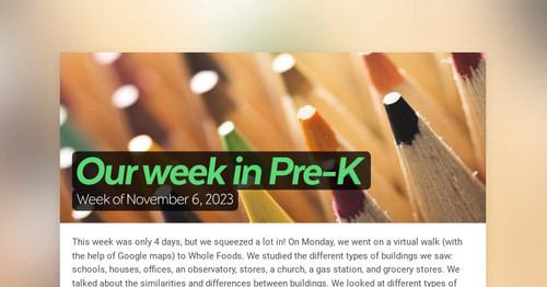 Our week in Pre-K