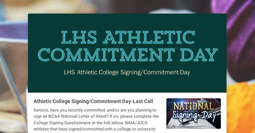 LHS Athletic Commitment Day