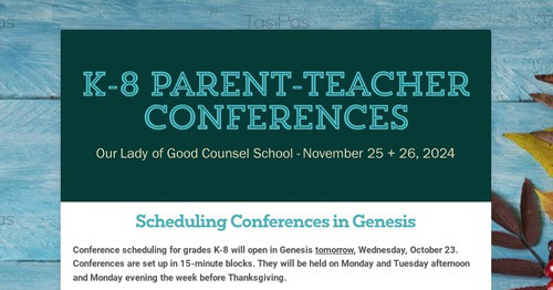 K-8 Parent-Teacher Conferences