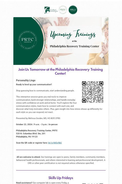 October Trainings at PRTC