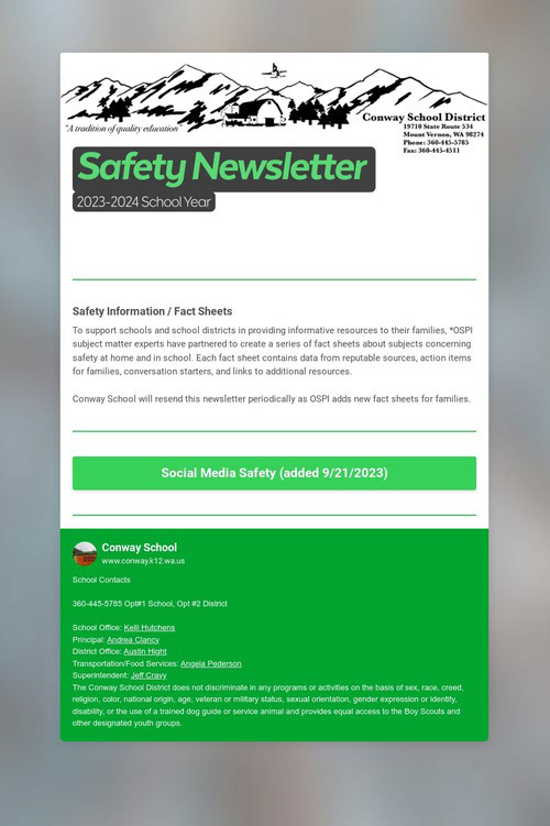 Safety Newsletter