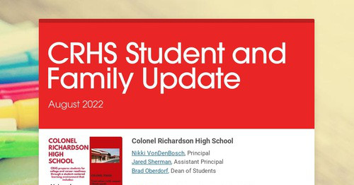 CRHS Student and Family Update