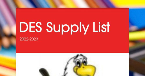 DES Supply List