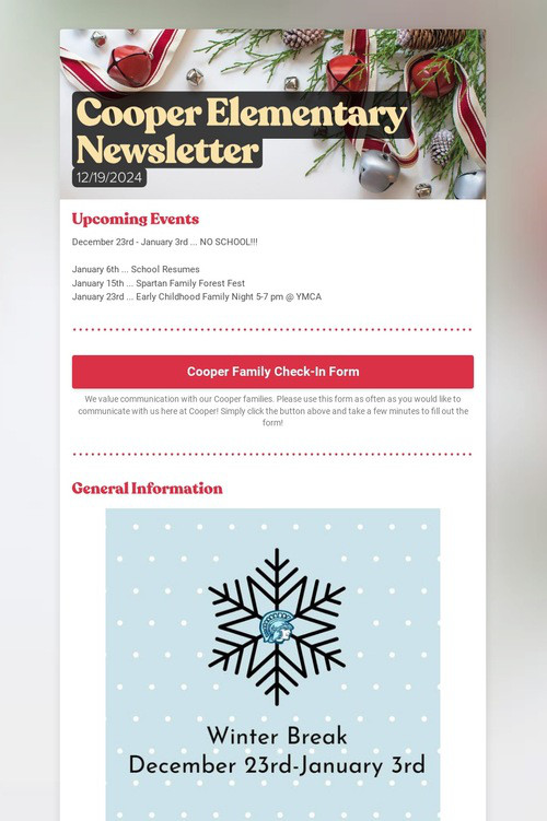 Cooper Elementary Newsletter