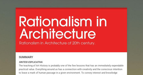 Rationalism in Architecture