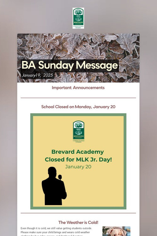 BA Sunday Message