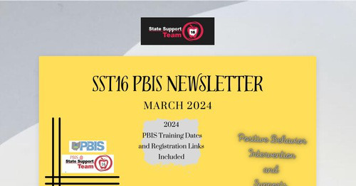 SST16 PBIS Newsletter