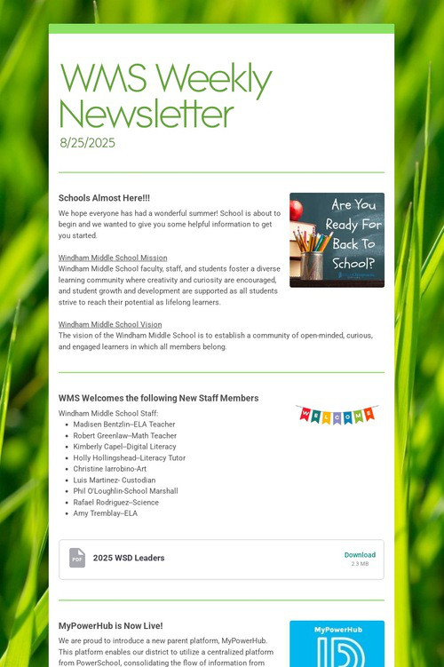WMS Weekly Newsletter
