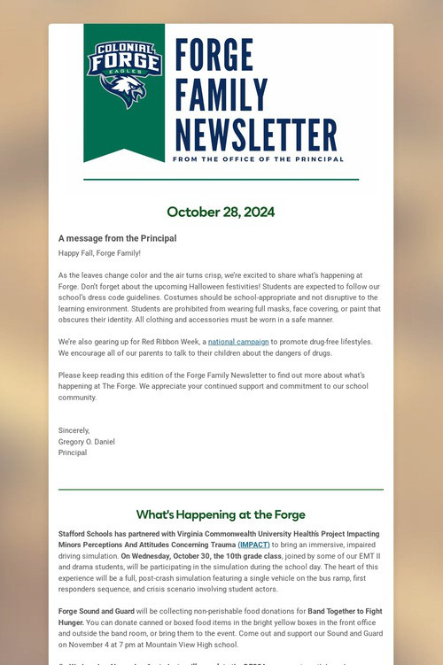 Forge Family Newsletter