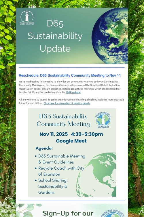 D65 Sustainability Update: Oct 3 25