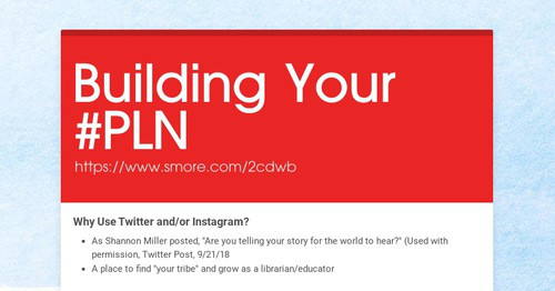 Building Your #PLN | Smore Newsletters