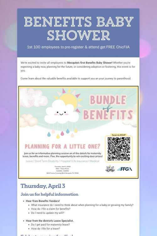 Benefits Baby Shower