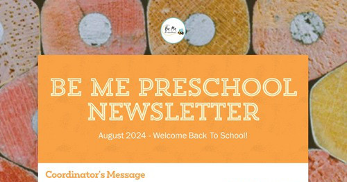 Be Me Preschool Newsletter