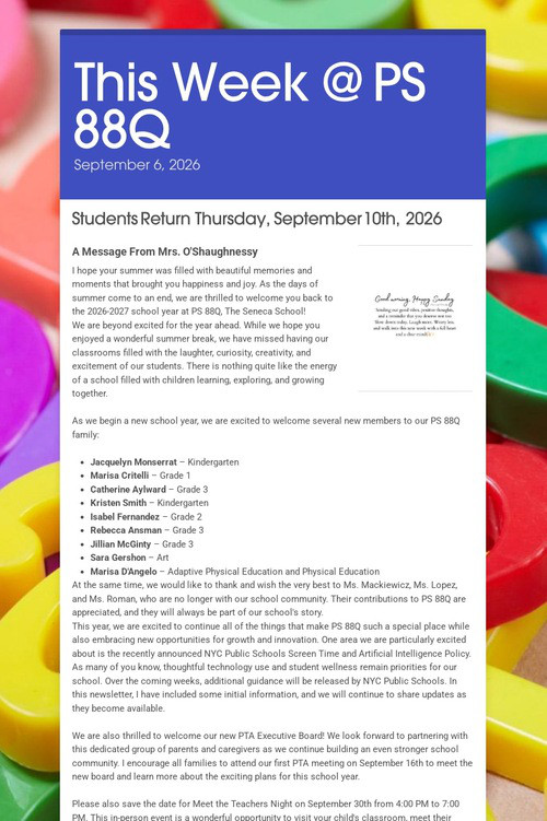 This Week @ PS 88Q