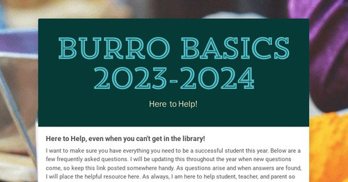 Burro Basics 2023-2024