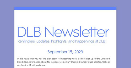 DLB Newsletter