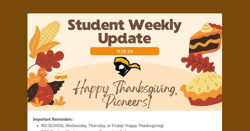 Student Weekly Update