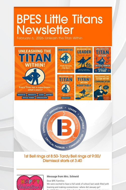 BPES Little Titans Newsletter