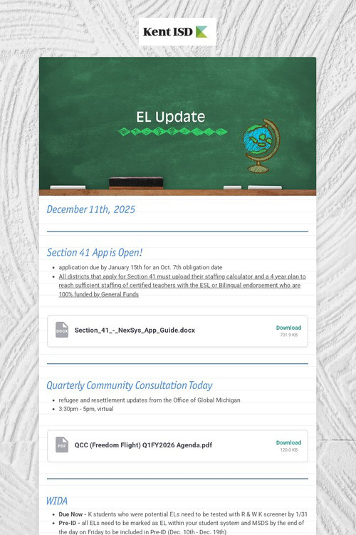 EL Update